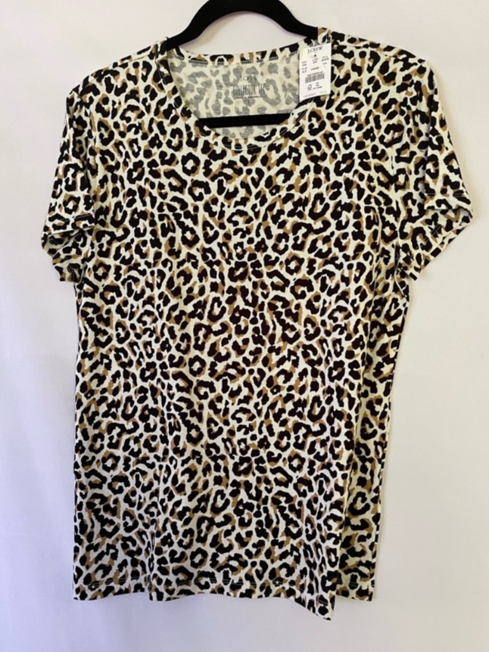 J.Crew Animal Print Collector Tee Short Sleeve VNeck Tshirt New L